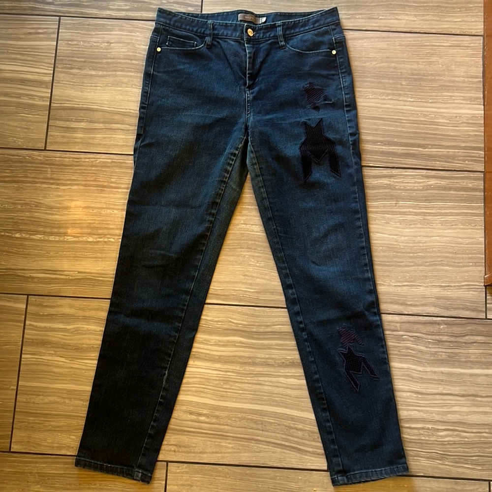 LUXURY 💥 MASFER.su Sz 40 / US 8 Marisfrolg Stretch Embroidered Skinny Jeans
